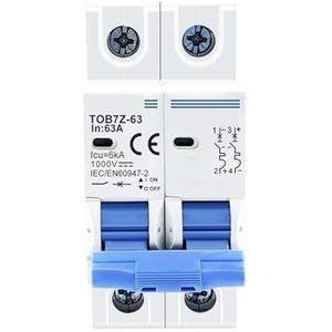 2P DC MCB 1000V Solar Mini Circuit Breaker 3A 6A 10A 16A 20A 25A 32A 40A 50A 63A DC MCB voor PV Systeem (6A)