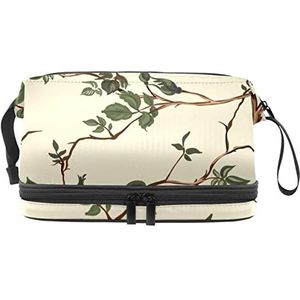 Grote capaciteit reizen cosmetische tas, lente bloem schilderen, make-up tas, waterdichte make-up tas organisator, Meerkleurig, 27x15x14 cm/10.6x5.9x5.5 in