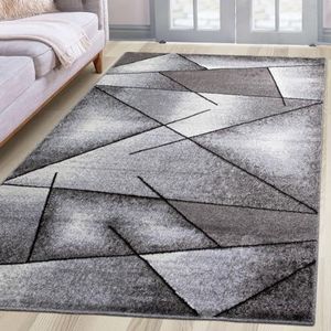 oKu-Tex Tapijt | geweven tapijt | voor woonkamer, hal, slaapkamer | grijs modern | geometrisch design | Öko-Tex 100 | afmetingen 120 x 170 cm, 30161 grijs 120170