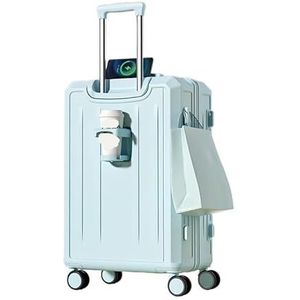 Multifunctionele trolleykoffer 20-inch elegante bagage Dames lichtgewicht trolleykoffer studentenwachtwoorddoos (Color : Mint blue, Size : 20"")