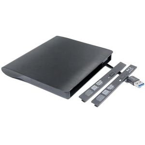 USB 3.0 Externe Optische Disc Drive Behuizing Case Behuizing Kit, Draagbare Pop-Up ODD Caddy, voor Laptop & Desktop PC Interne 12.7mm Slanke SATA Tray CD DVD BD-speler en Brander Zwart met Bezel