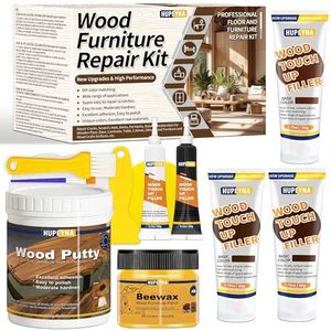 Houten Meubel Reparatieset, Houten Reparatieset, Houtrotvuller, Houtplamuur en Bijenwas- Reparatie van Vlekken, Kras, Scheuren, Gat, Verkleuring voor Houten Deur, Tafel, Kast, Vloer Hardhout
