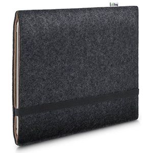 Stilbag vilthoes voor Huawei MediaPad M5 Lite 8 | Merinowolvilt etui | FINN collectie - Kleur: antraciet/bruin | Tablet beschermhoes Made in Germany