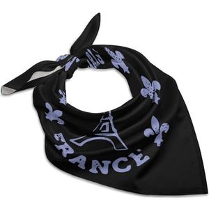 Parijs Eiffeltoren vierkante sjaal voor vrouwen zijde gevoel sjaals lichtgewicht bandana's hoofdsjaals om te slapen cadeau 45,7 cm x 45,7 cm