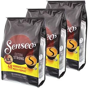 Senseo Koffiepads, extra sterke, extra sterke, intense en volle smaak, koffie voor koffiepadmachines, 144 pads