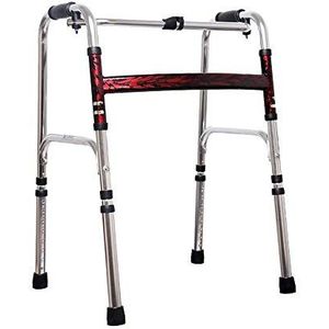 Loophulpmiddel Walker Looprek Ouderen Vierpotige wandelstok Lichtgewicht Opvouwbaar Aluminium Huishouden Gehandicapten