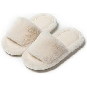 BDWMZKX Slippers Autumn And Winter Cotton Slippers For Women Home Indoor Plush Slippers For Women Plush Slippers-white Model-40-41