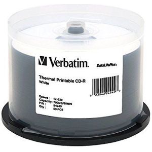 Verbatim CD-R 80MIN 700MB 52X DataLifePlus White Thermal Printable 50pk Spindle 50 stuk(s)