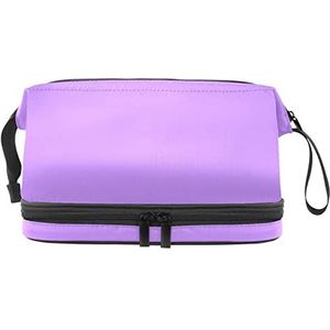 Multifunctionele opslag reizen cosmetische tas met handvat,Zuiver lichtpaars violet kleurpatroon,Grote capaciteit reizen cosmetische tas, Meerkleurig, 27x15x14 cm/10.6x5.9x5.5 in