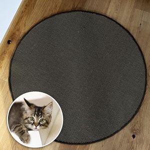 casa pura Katten krabmat, rond, diameter van 50 cm, van natuurlijk sisal, krasmogelijkheden voor katten, krabmeubel voor muur of vloer, robuust en wasbaar, zwart