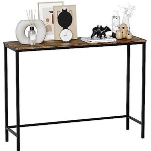 Vida Designs Brooklyn Console Tafel Hal Woonkamer Rustieke Plank Industriële Opbergmeubels (Donker Hout, Geen Lade)