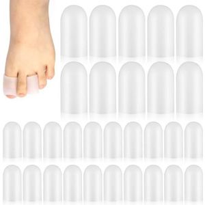 Teenkapjes, 30 stuks siliconen teenbeschermers, grote teen, gel, herbruikbaar, zachte teenbeschermers voor blaren, likdoorns, hamertenen
