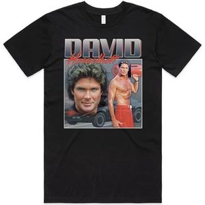 David Hasselhoff Homage T-Shirt Tee Funny 80s Knight Rider Kitt Vintage Dad XXL