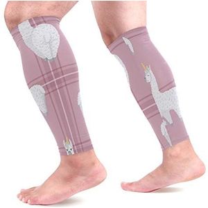 EZIOLY Llama Sport Kalf Compressie Mouwen Been Compressie Sokken Kalf Guard voor hardlopen, Fietsen, Moederschap, Reizen, Verpleegkundigen