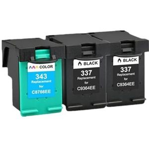 Compatibele 343 337 inktcartridge for P-hotosmart 2575 8050 C4180 D5160 Deskjet 6940 D4160(2Pk Black 1Pk Color)