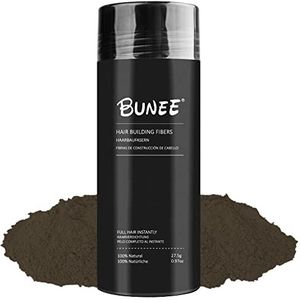 Bunee Haarvezels - Verbergt Onmiddellijk Haaruitval, 100% Natuurlijke Katoenpoeder Microvezels voor Mannen en Vrouwen - Middenkastanje 27.5g