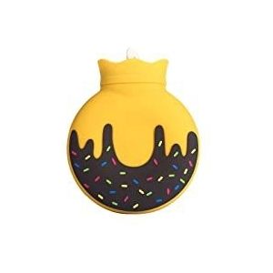 DieffematicRSD Warmwaterkruik Donut Handwarme rubberen warmwaterkruik Water Explosieveilige warmwaterkruik Warme handtas Draagbare zakhand (Color : Yellow)