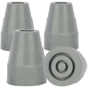 supregear 4-Pack Rubberen Wandelstokdoppen, 22 mm Krukken Doppen met Extra Brede Antislip Basis Vervangende Wandelstokdop voor Wandelstokken Opvouwbaar Accessoire, Grijs