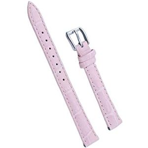 SZCURC 10-24 mm dunne horlogebandjes van echt leer voor meisjes, horlogeband, blauw, groen, paars, reservearmband, Zilver / Roze, 24 mm