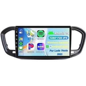 Android 15 2 Din Autoradio 9in Auto Stereo voor Lada Vesta 2023 met Draadloze Carplay Android Auto Bluetooth GPS Navigatie FM Radio WIFI Stuurwielbediening(W-7(8 Core 8G+256G))