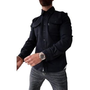 ArknAv Heren button-down sweatshirt-jas, casual, stijlvolle overhemd, casual jeugd-herenhemd