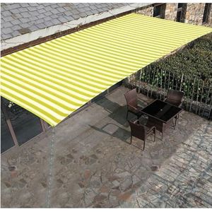 VSHENG Schaduwdoek Tuin Zonnescherm Zonnebrandnet Geel-witte Strepen 85% Zonnebrandcrème Zonnedoek voor Buiten Planten Pergola Gazon Carport Privacy Hek (Color : Yellow, Size : 2x6m)