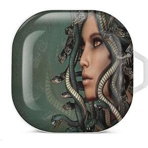 Griekse mythologie Medusa oordopjes hoesje compatibel met Samsung hard shell beschermhoes wit stijl