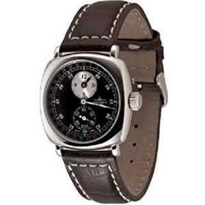 Zeno Watch Basel herenhorloge analoog mechaniek met lederen armband 400-i13