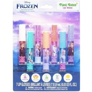 Disney Frozen 7-delige plantgebasserde lipgloss, meidenfeesten, eerste make-up set voor meisjes, perfect voor feestjes, logeerpartijen, en verjaardagscadeaus, leeftijd 3+, van Townley Girl