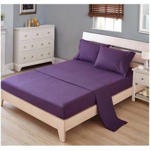 Beddengoed Set 4-delige Lakenset Met Diepe Zak, Hoeslaken, Zacht Geborsteld Beddengoed, Kreukvrij Dekbedovertrekset(Purple,228 * 259cm)