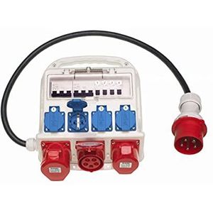 solartronics Bouwstroomverdeler ingang: 32A - uitgang: 4x230V, 2x400V 16A, 1x400V 32A sterke stroom met zekering..