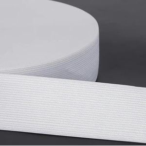 yards/lot Platte brede zwart witte stretching elastische band Voor kleding broek kleding rubber nylon kledingstuk naaien materiaal-wit-30mm