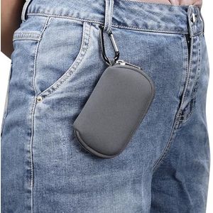Telefoonholster Schokbestendige neopreen oortelefoon draagtas met karabijnhaak, draagbare draagtas compatibel met draadloze oortelefoon sleutel USB-adapterkabel, waterbestendig Riemclip(Szary)