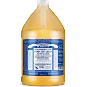 Dr. Bronners | 18-in-1 natuurlijke zeep pepermunt | Biologische vloeibare zeep | Peppermint | douchegel, handzeep, shampoo en nog veel meer | Met biologische kokos-, olijfolie en jojoba-olie | 3.800