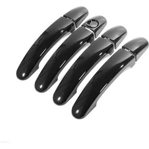 Buitenste Handgreep Van Voor F&ord Voor Focus 2005 2006 2007-2011 Exterieur Glanzend Zwart Chrome Auto Deurgreep Cover Trim Overlays Styling Accessoires 8 Stks Buitendeurgrepen(Zwart)