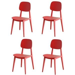 Set van 4 tuinstoelen Kunststof stapelbare stoelen van PP Terrasstoelen met hoge rugleuning Bistrostoelen Scandinavische keukenstoelen Moderne tuinmeubelstoelen 05