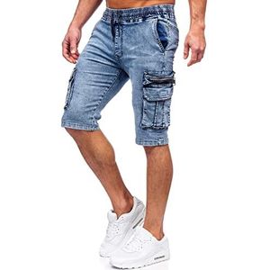 BOLF Heren denim shorts korte broek jeansbroek jeans bermuda korte broek stretch jeansbroek vrijetijdsbroek sportbroek zomer regular slim fit casual stijl [7G7], Blau_hy816a, M