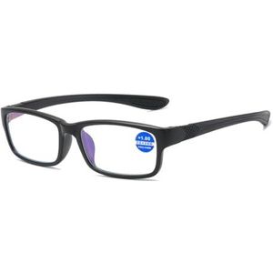 SHXSYN Leesbril kleur tweekleurig montuur sport anti-blauw licht leesbril zwart en rood frame leesbril lichte bril voor mannen en vrouwen, Black Framed Black Legs, 2.50