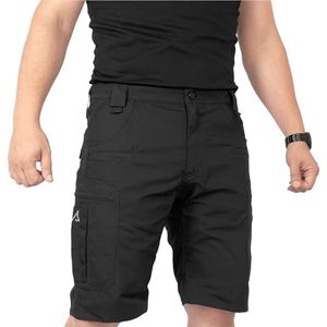 ACE Schakal Cargo broek kort - tactische korte broek met elastische tailleband voor heren - tactische outdoor broek voor heren - Zwart - 54