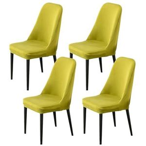 Eetkamerstoelhoes, eetkamerstoelhoezen, 4-pack eetkamerstoelhoezen polyester, stretchstoel hoes afneembare accentstoel hoes for woonkamer hotel-groenblauw-set van 4(Color:Yellowgreen)