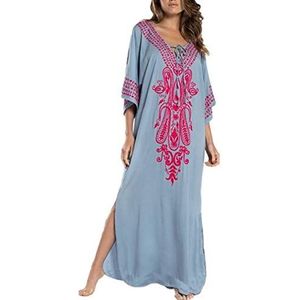 LikeJump dameskaftan, strandjurk, maxi pareo, om over bikini en badpak te dragen, Grijs, Eén maat