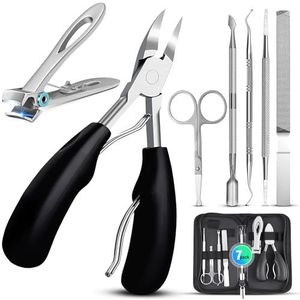 Heavy Duty roestvrijstalen teennagelknipper set - 7-delige set voor dikke en ingegroeide nagels, professionele pedicure teennagelschaar en meer