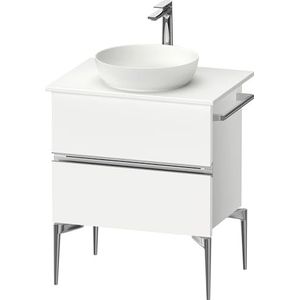 Duravit Sivida console badmeubel, 2 laden, greeplijst chroom, 645x475x548mm, SV4657010, Kleur: Wit mat