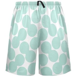 LI ZHI XIN Herenpyjamabroek, korte pyjamabroek, zomer casual shorts, elastische tailleband met trekkoord, rechte losse pasvorm met 2 zakken, S-XXL stippen, Meerkleurig, S