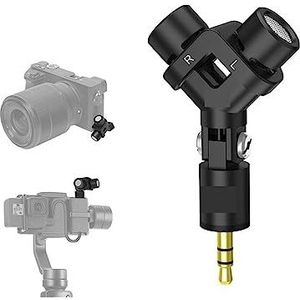 Geluidskaartkit, Microfoon Tweekoppige condensatormicrofoon Richtmicrofoon Multifunctionele microfoon for DSLR-camera