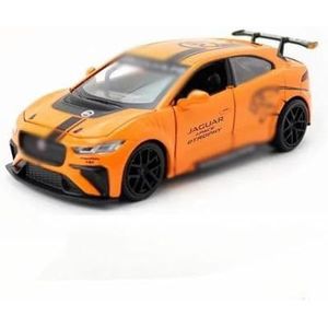 Mini Legering Klassieke Auto Voor Jaguar 1:32 Racewagen Legering Schaalmodel Diecast Speelgoed Voertuigen Deur Kan Worden Geopend Trek Speelgoed Voor vakantie Cadeau (Color : Orange)