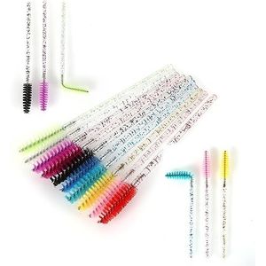 Wimperborstel, 50 stuks, buigbaar, lichtgewicht mascara-toverstaf, 10 cm lange wimper voor wimperverlengingen, wenkbrauwcontouren en make-up, zwart
