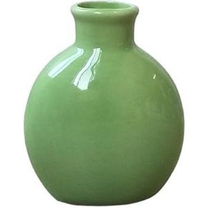Bloemenvaas, Platte ronde keramische fles, creatieve kleine vaas, eenvoudige huisdecoratie, minivaas(Color:1)