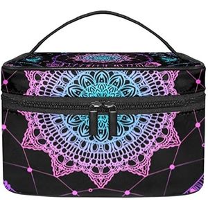 Dream Catcher make-up organizer tas, reismake-up tas organizer case draagbare cosmetische tas voor vrouwen en meisjes toiletartikelen, Meerkleurig, 22.5x15x13.8cm/8.9x5.9x5.4in