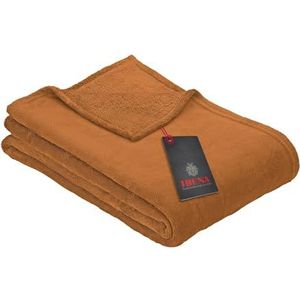 Ibena - Olbia - Fleecedeken - Cognac - 130x180 cm - Wasbaar